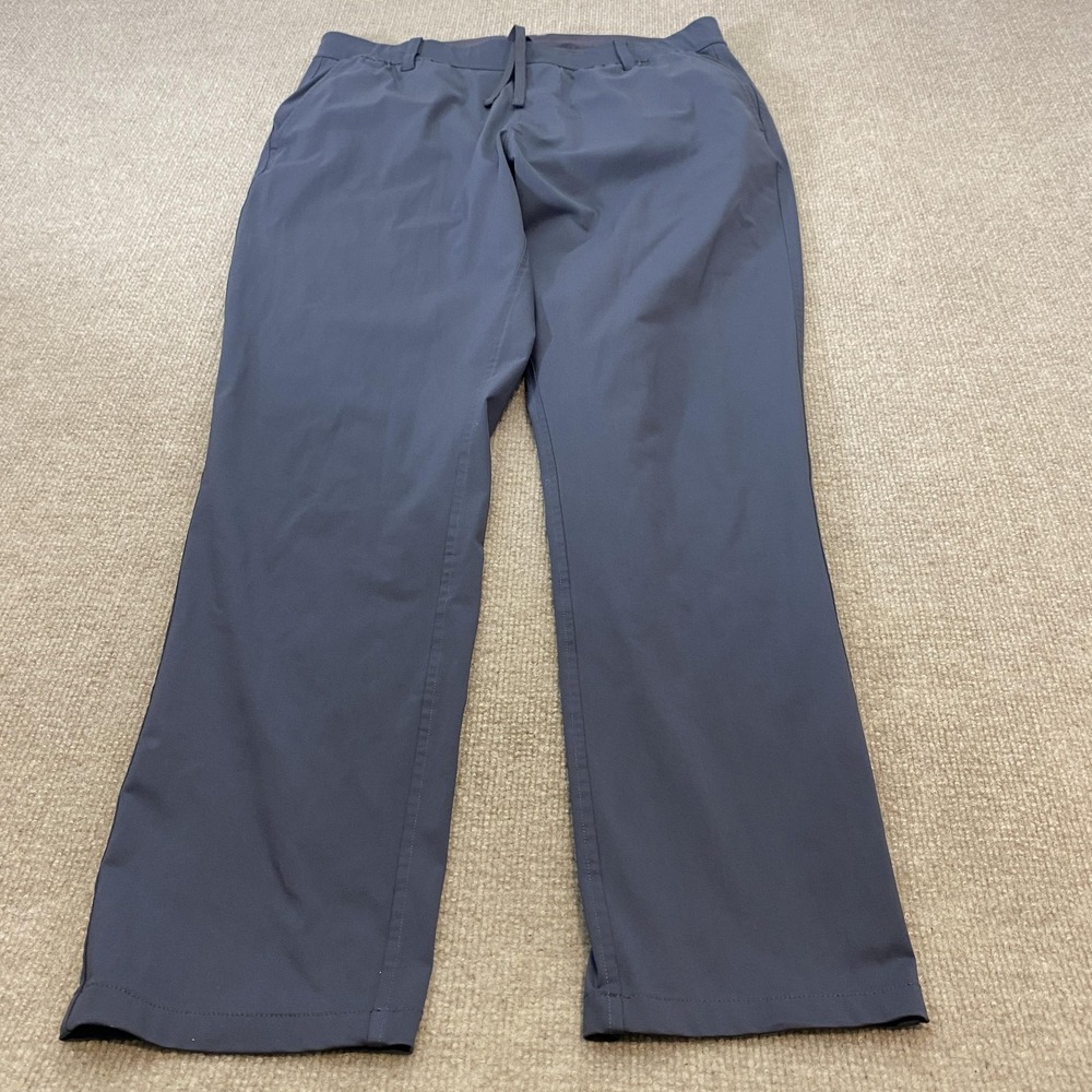 Rhone Pants Mens Large Gray Performance Khakis Elastic Waist Drawstring Travel